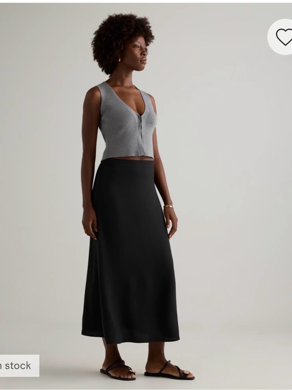 Quince Lightweight Crepe Midi Skirt
